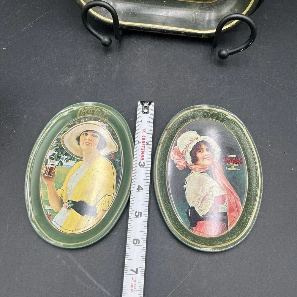 Lot Of 3 VTG Tin Coca-Cola Advert Trays 19